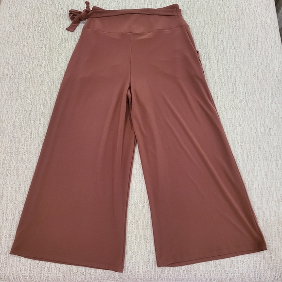 Joseph Ribkoff Brown Wide Leg PantsJOSEPH RIBKOFF Wide Leg Crop Womens Size 8 Pu - Picture 6 of 10